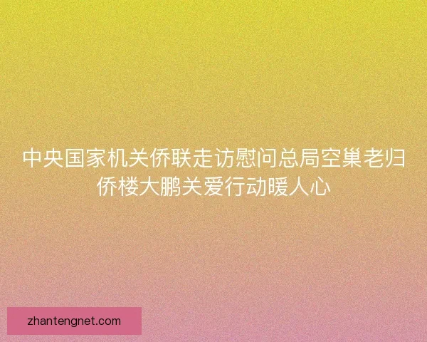 中央国家机关侨联走访慰问总局空巢老归侨楼大鹏关爱行动暖人心